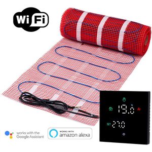 Complete elektrische vloerverwarming set, 150 watt incl Wifi thermostaat., 5 m², Wit