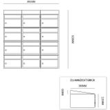 Stoer! - Brickset 3-Breed 4-Hoog Met Dak - Antraciet - Modulair Brievenbussysteem