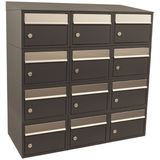 Stoer! - Brickset 3-Breed 4-Hoog Met Dak - Antraciet - Modulair Brievenbussysteem