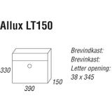 Allux - LT150 - Brievenbus - Zwart - Verzinkt Staal