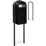 BOBI Brievenbus Jumbo - RAL 9005 - Structuurzwart - RVS Klep