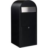 BOBI Brievenbus Jumbo - RAL 9005 - Structuurzwart - RVS Klep