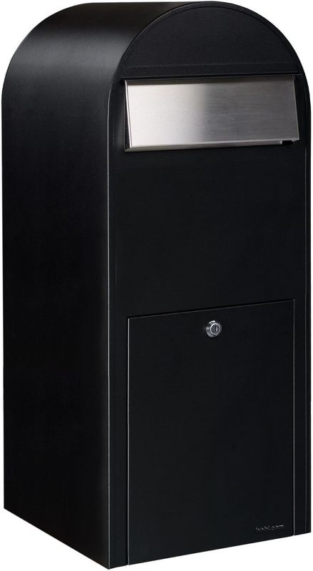 BOBI Brievenbus Jumbo - RAL 9005 - Structuurzwart - RVS Klep