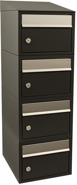 Stoer! Brickset 4-Hoog - Brievenbus - Zwart - Modulair Systeem