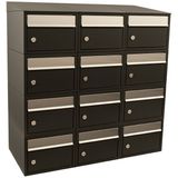 Stoer! Brickset 3-Breed 4-Hoog - Brievenbussysteem - Zwart - Gegalvaniseerd