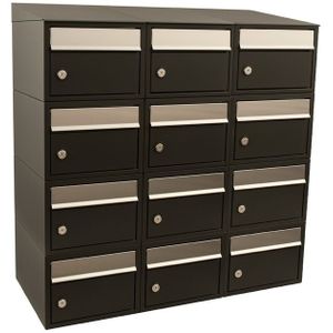 Stoer! Brickset 3-Breed 4-Hoog - Brievenbussysteem - Zwart - Gegalvaniseerd