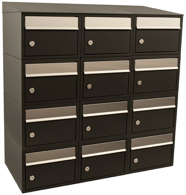 Stoer! Brickset 3-Breed 4-Hoog - Brievenbussysteem - Zwart - Gegalvaniseerd