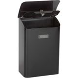 Practo Garden - Brievenbus - Leeds - Gelakt staal - Zwart - 42x27x15 cm