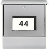 Burg-Wächter - Malaga 4400 Ni - Brievenbus - Roestvrijstaal - Inclusief Krantenrol en LED Verlichting