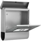 Burg-Wächter - Malaga 4400 Ni - Brievenbus - Roestvrijstaal - Inclusief Krantenrol en LED Verlichting