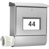 Burg-Wächter - Malaga 4400 Ni - Brievenbus - Roestvrijstaal - Inclusief Krantenrol en LED Verlichting