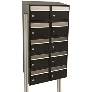 Stoer! Brickset - Brievenbussysteem - Zwart - Modulair - 10 Stuks