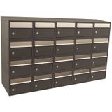 Stoer! Brickset 5-Breed 4-Hoog Met Dak Antraciet - Modulair Brievenbussysteem