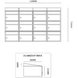 Stoer! Brickset 4-Breed 3-Hoog Met Dak Antraciet - Modulair Brievenbussysteem