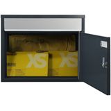 SafePost 910 wandbrievenbus staal - antracietgrijs/zilver