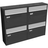 SafePost 910 wandbrievenbus staal - antracietgrijs/zilver