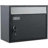 SafePost 910 wandbrievenbus staal - antracietgrijs/zilver
