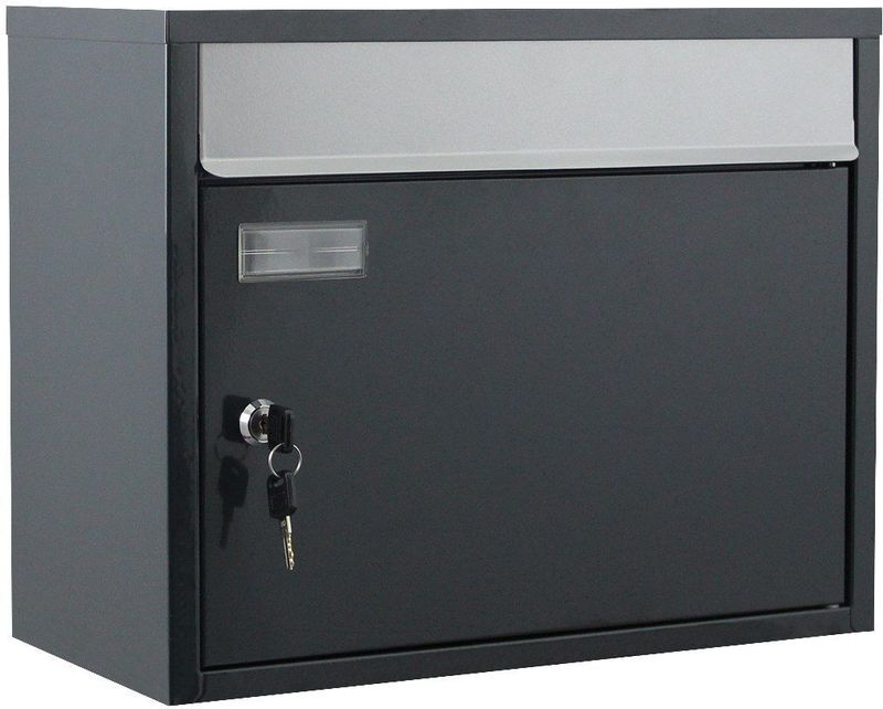 SafePost 910 wandbrievenbus staal - antracietgrijs/zilver
