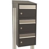 Stoer! Brickset 3-Hoog Brievenbussysteem Antraciet - Modulair - Gegalvaniseerd