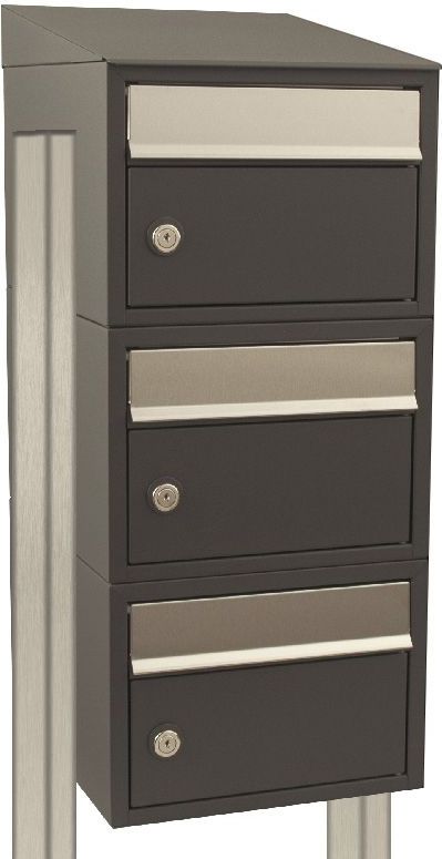 Stoer! Brickset 3-Hoog Brievenbussysteem Antraciet - Modulair - Gegalvaniseerd