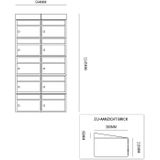 Stoer! Brickset 2-Breed 5-Hoog Met Dak Antraciet - Modulair Brievenbussysteem - Gegalvaniseerde Basis