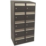 Stoer! Brickset 2-Breed 5-Hoog Met Dak Antraciet - Modulair Brievenbussysteem - Gegalvaniseerde Basis