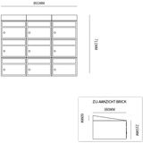 Stoer! Brickset 3-Breed 3-Hoog - Antraciet - Modulair Brievenbussysteem