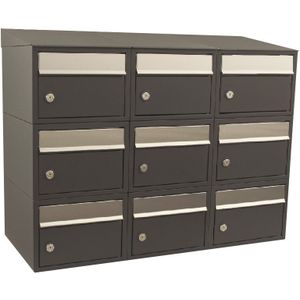 Stoer! Brickset 3-Breed 3-Hoog - Antraciet - Modulair Brievenbussysteem