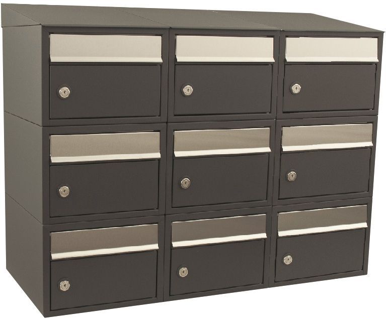 Stoer! Brickset 3-Breed 3-Hoog - Antraciet - Modulair Brievenbussysteem