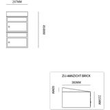 Brievenbusunit Brickset wand 2-hoog met dak - antraciet