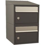 Stoer! Brickset 2-Hoog Met Dak - Antraciet - Modulair Brievenbussysteem