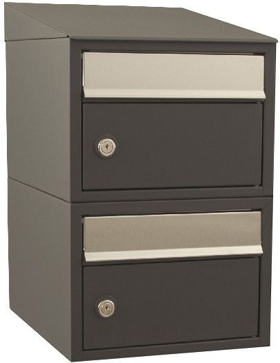 Stoer! Brickset 2-Hoog Met Dak - Antraciet - Modulair Brievenbussysteem