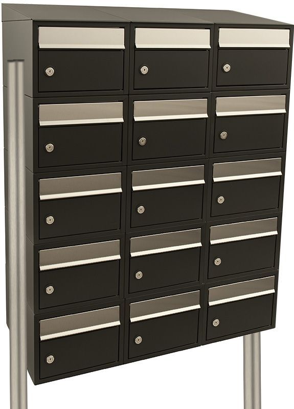 Stoer! Brickset - Brievenbussysteem - Zwart - 15 Stuks - Statief