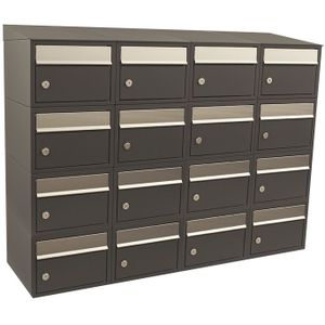 Stoer! Brickset - Brievenbussysteem - Antraciet - Modulair - 16 Stuks