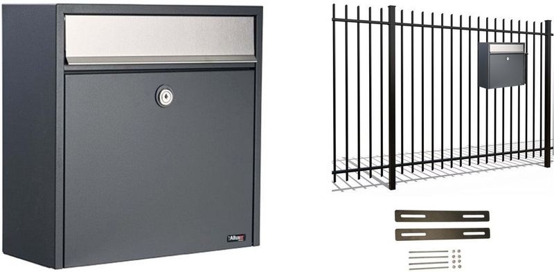 Hekbrievenbus Allux 2500 - antraciet met RVS klep