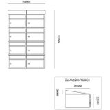 Stoer! Brickset 2-Breed 4-Hoog Brievenbussysteem Antraciet - Gegalvaniseerd - RVS