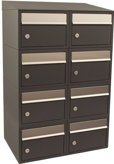 Stoer! Brickset 2-Breed 4-Hoog Brievenbussysteem Antraciet - Gegalvaniseerd - RVS