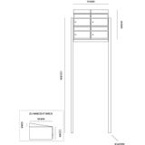 Stoer! Brickset - Brievenbussysteem - Zwart - Modulair - 4 Brievenbussen