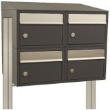 Stoer! Brickset - Brievenbussysteem - Zwart - Modulair - 4 Brievenbussen