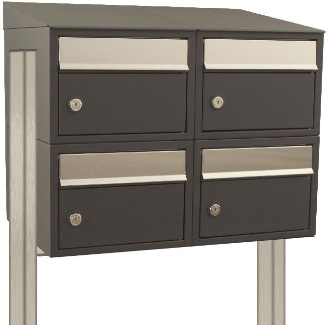 Stoer! Brickset - Brievenbussysteem - Zwart - Modulair - 4 Brievenbussen