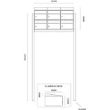 Stoer! Brickset 3-Breed 2-Hoog Met Dak Antraciet - Modulair Brievenbussysteem - Compleet Blok