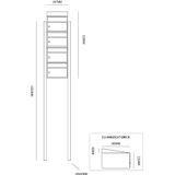 Stoer! Brickset 4-Hoog Met Dak - Antraciet - Modulair Brievenbussysteem
