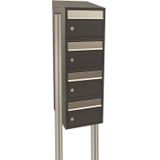 Stoer! Brickset 4-Hoog Met Dak - Antraciet - Modulair Brievenbussysteem