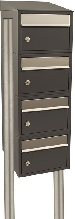 Stoer! Brickset 4-Hoog Met Dak - Antraciet - Modulair Brievenbussysteem