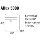 Hekbrievenbus Allux 5000 - zwart met grijze klep