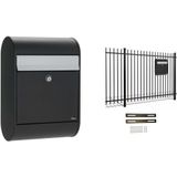Hekbrievenbus Allux 5000 - zwart met grijze klep