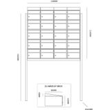 Stoer! Brickset - Brievenbussysteem - Antraciet - 20 Stuks - Met Dak en Statief