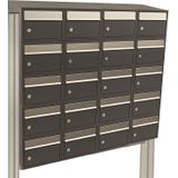 Stoer! Brickset - Brievenbussysteem - Antraciet - 20 Stuks - Met Dak en Statief