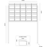 Stoer! Brickset - Brievenbussysteem - Zwart - 20 Brievenbussen Met Dak En Statief
