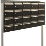 Stoer! Brickset - Brievenbussysteem - Zwart - 20 Brievenbussen Met Dak En Statief